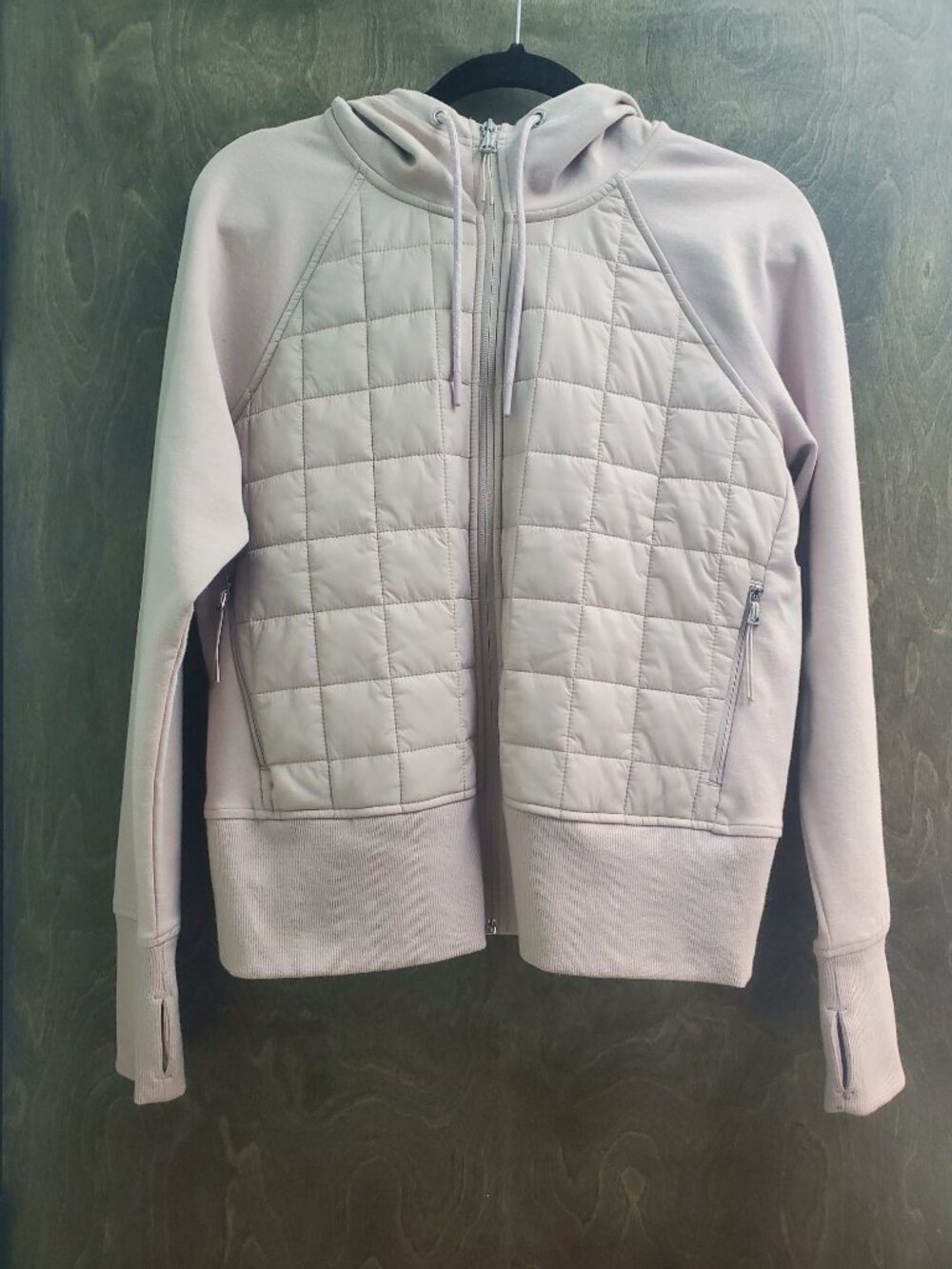 NWT Old Navy Dynamic Fleece Quilted Hybrid Zip Up Hooded Jacket Small